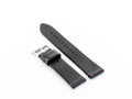 Kožený remienok W118 - black/red- 22mm