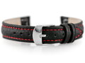 Kožený remienok W71 - black/red - 12mm