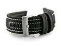 Kožený remienok W34 - PREMIUM - black/white- 22mm