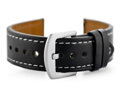 Kožený remienok W81 - black/white 22mm