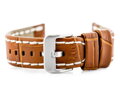 Kožený remienok W49 - camel/white- 22mm