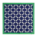 Dámska hodvábna šatka s monogramom s geometrickým motívom tmavomodro-zelená 103-7D-S01-X4