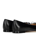 Baleriny z naturalnej skóry z ozdobną kokardą czarne 102-D-104-1