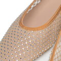 Baleriny z ozdobnymi cyrkoniami beżowe 102-DP-850-9