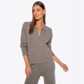 Rozpinana bluza damska ciemny beż 29-99-006-9