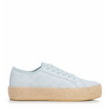 Damskie sneakersy na słomkowej podeszwie niebieskie 100-DP-803-N