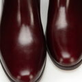 Damskie oficerki ze skóry naturalnej na słupku bordowe 101-D-352-3