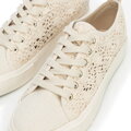 Damskie sneakersy ażurowe beżowe 100-DP-802-9