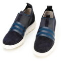 Damskie sneakersy zamszowe z gumką granatowe 92-D-116-7