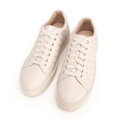Damskie sneakersy skórzane z pikowaną cholewką kremowe 99-D-508-0