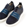 Damskie sneakersy zamszowe z gumką granatowe 92-D-116-7