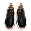 Damskie sneakersy z motywem zwierzęcym czarno - brązowe 99-D-513-1
