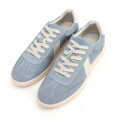 Zamszowe sneakersy ze wstawkami z ekoskóry niebieskie 100-D-350-7