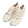 Damskie sneakersy ażurowe beżowe 100-DP-802-9
