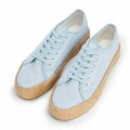 Damskie sneakersy na słomkowej podeszwie niebieskie 100-DP-803-N