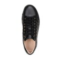 Damskie sneakersy skórzane z pikowaną cholewką czarne 99-D-508-1