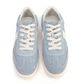 Zamszowe sneakersy ze wstawkami z ekoskóry niebieskie 100-D-350-7