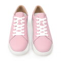 Damskie klasyczne sneakersy na platformie różowe 100-D-951-P