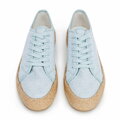 Damskie sneakersy na słomkowej podeszwie niebieskie 100-DP-803-N