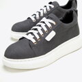 Damskie sneakersy dżinsowe na platformie ciemny szare 97-D-522-1