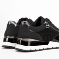 Damskie sneakersy z suwakiem na boku czarne 99-DP-401-1
