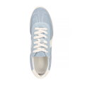 Zamszowe sneakersy ze wstawkami z ekoskóry niebieskie 100-D-350-7