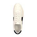 Zamszowe sneakersy z kontrastowymi wstawkami z ekoskóry beżowo - czarne 100-D-351-9