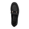 Damskie mokasyny z plecionki czarne 100-DP-400-1