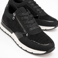 Damskie sneakersy z suwakiem na boku czarne 99-DP-401-1