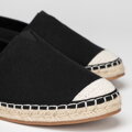 Męskie espadryle z plecionym noskiem czarne 100-MP-800-1