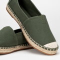 Męskie espadryle z plecionym noskiem zielone 100-MP-800-Z