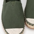 Męskie espadryle z plecionym noskiem zielone 100-MP-800-Z