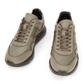 Męskie sneakersy z wegańskiej skóry ze wstawką lizard khaki 93-M-301-Z