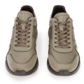 Męskie sneakersy z wegańskiej skóry ze wstawką lizard khaki 93-M-301-Z