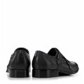 Double monki ze skóry naturalnej czarne 100-M-509-1