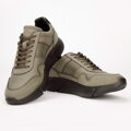 Męskie sneakersy z wegańskiej skóry ze wstawką lizard khaki 93-M-301-Z