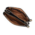 Crossbody z ekoskóry dwukomorowa czarno - złota 29-4Y-607-1G