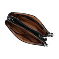 Crossbody z ekokože, dvojkomorová, čierna a strieborná 29-4Y-607-1S