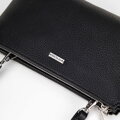 Crossbody z ekokože, dvojkomorová, čierna a strieborná 29-4Y-607-1S