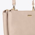 Crossbody z ekokože, dvojpriehradková, béžová 29-4Y-607-8