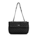 Crossbody z ekoskóry na łańcuszku czarna 99-4Y-634-1