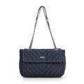 Crossbody z ekoskóry na łańcuszku granatowa 99-4Y-634-7