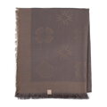 Damska chusta z bambusem tkana w monogram brązowa 97-7D-001-9