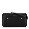 Damska crossbody dwukomorowa z kieszonką czarno - złota 29-4Y-604-1G