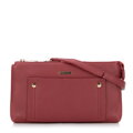Dámska crossbody kabelka s dvoma priehradkami, s vreckom, červená 29-4Y-604-3