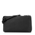 Dámska crossbody kabelka s dvoma priehradkami, s vreckom, čierna a strieborná 29-4Y-604-1S