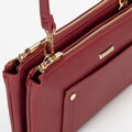 Dámska crossbody kabelka s dvoma priehradkami, s vreckom, červená 29-4Y-604-3