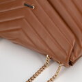 Dámska crossbody na retiazke z ekokože hnedá 99-4Y-514-5