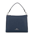 Damska crossbody trójkomorowa ze skóry granatowa 100-4E-808-7
