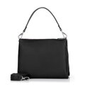 Damska crossbody trójkomorowa ze skóry czarna 100-4E-808-1